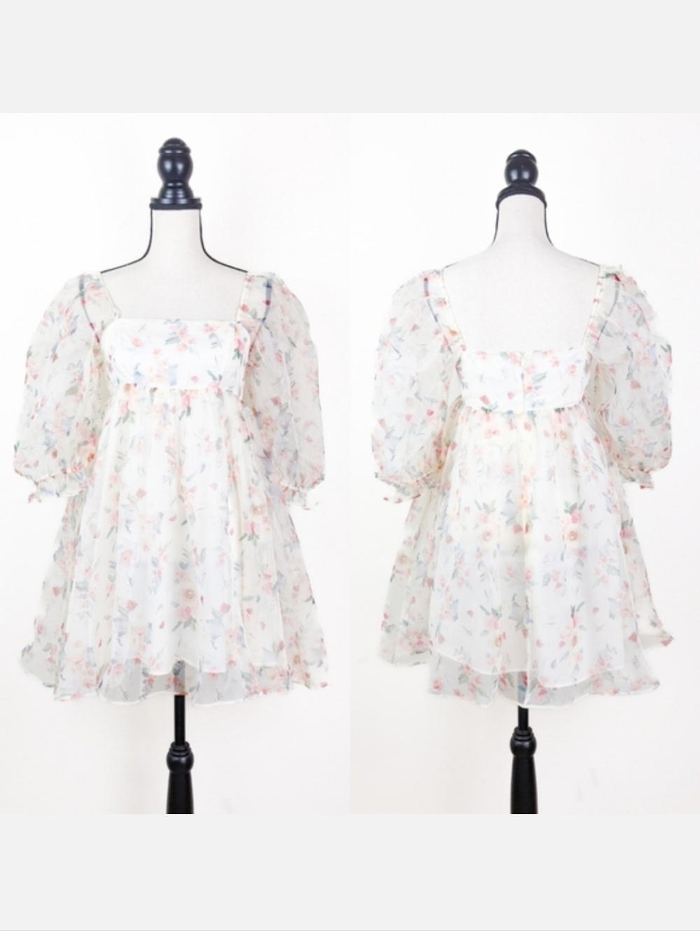 NWT Storia Antique Roses Baby Doll Mini Dress